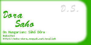 dora saho business card